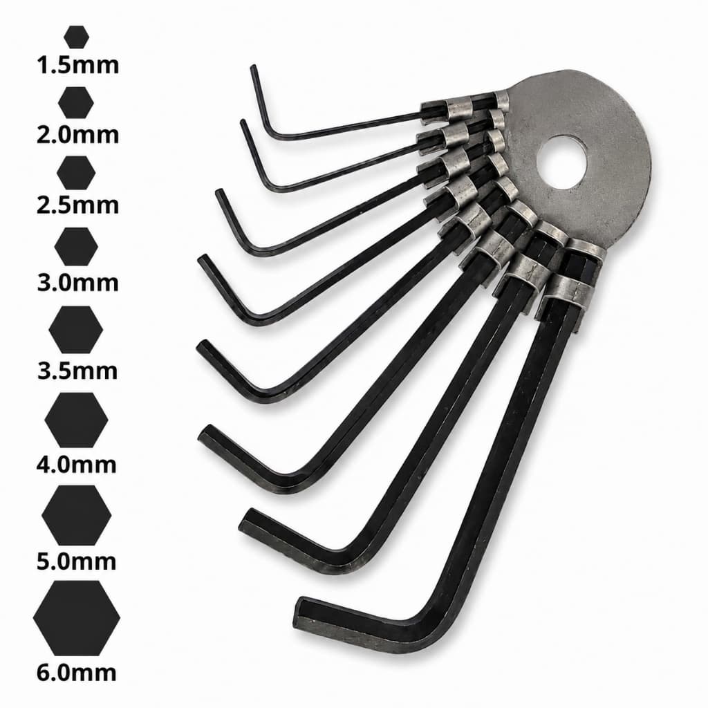 Kit Jogo Ferramentas Chave Hexagonais Allen p/ Bicicleta Bike Ciclismo 8pçs 1.5 a 6mm