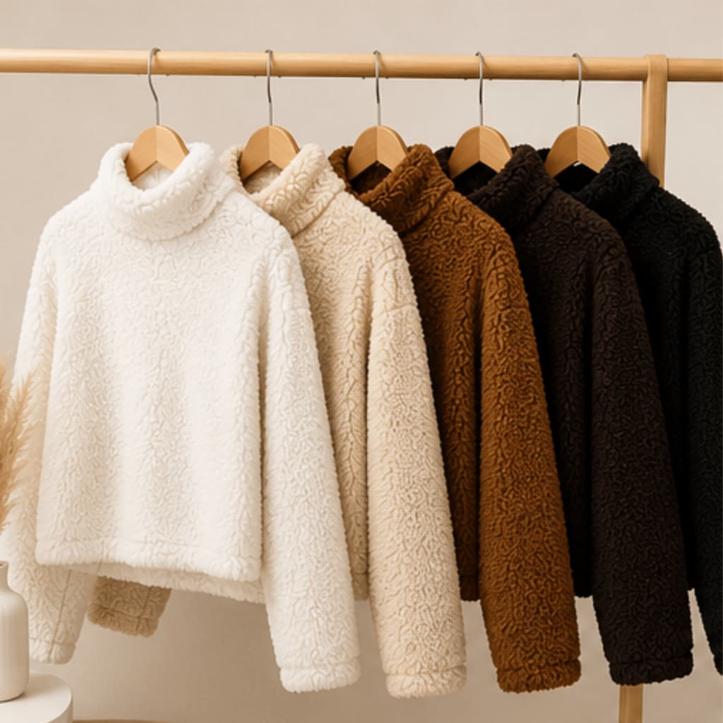 Moletom Feminino Gola Alta Flanelado Blusa de Frio Inverno Tamanho Único Algodão