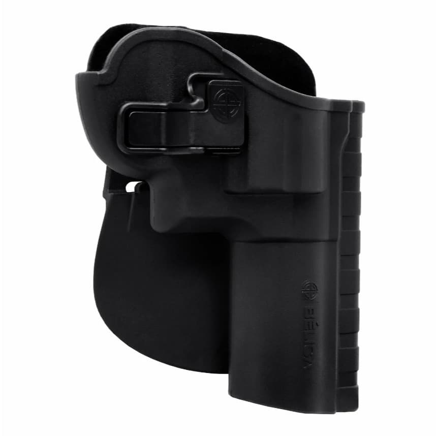 Coldre Revólver 8 Tiros Paddle Bélica Preto com Trava de Saque Rápido para Taurus RT608 RT838