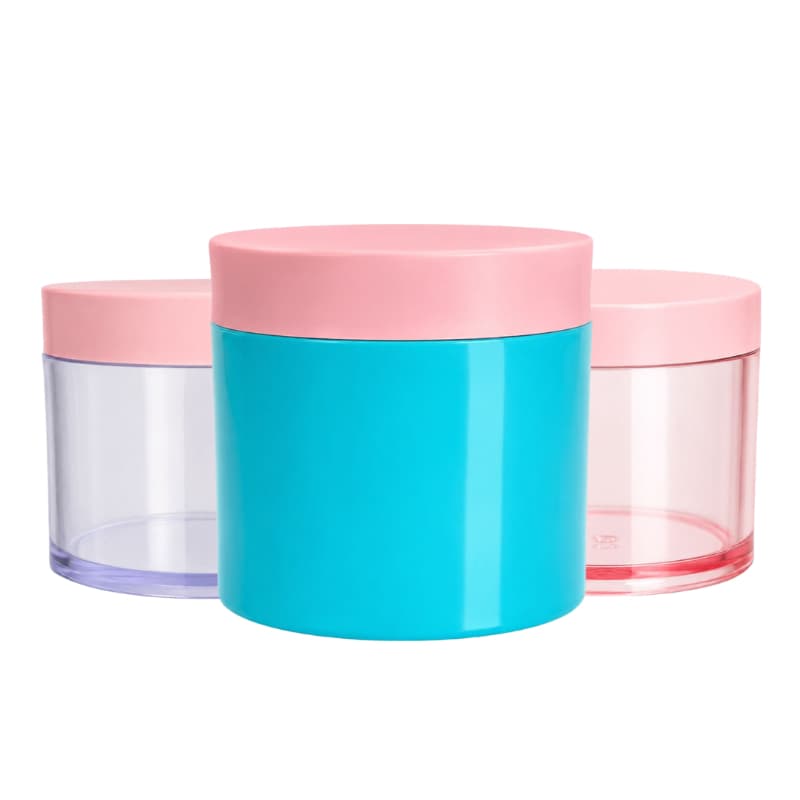 20 Pote Plástico Transparente 200g para Cosméticos e Cremes Com Recicipiente Multicolor