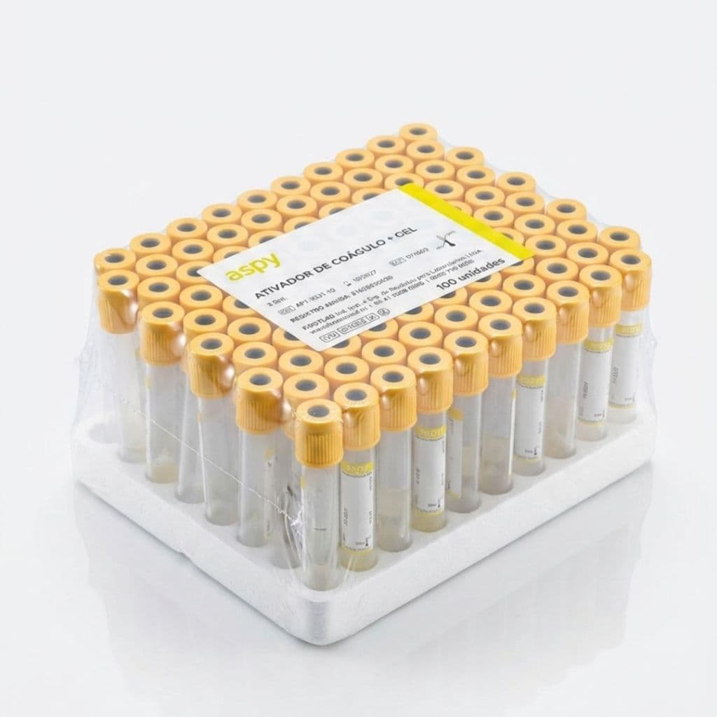 Tubo Gel +  5ML Ativador De Coleta A Vácuo Amarelo – Firstlab -