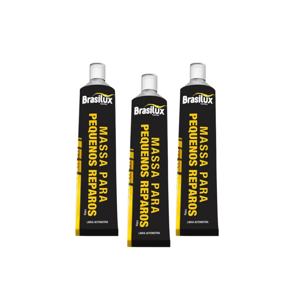 KIT 3 Massa para Pequenos Reparos Brasilux 150g – Correção Rápida de Imperfeições e Acabamento Profissional