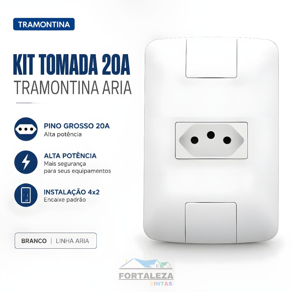 Kit Conjuntos Tomada Simples 20A Tramontina Linha Aria