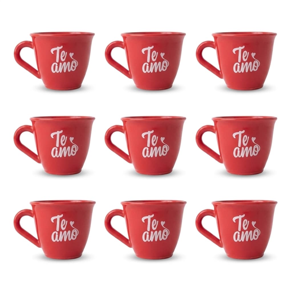 Conjunto 6 Xícara para Café Acrílica 50ml - Te Amo