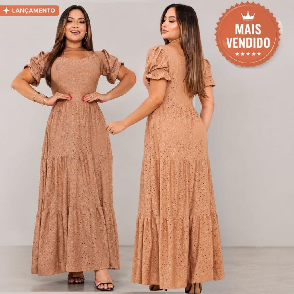 Vestido Longo Laise De Malha Para Fardameneto de Igreja