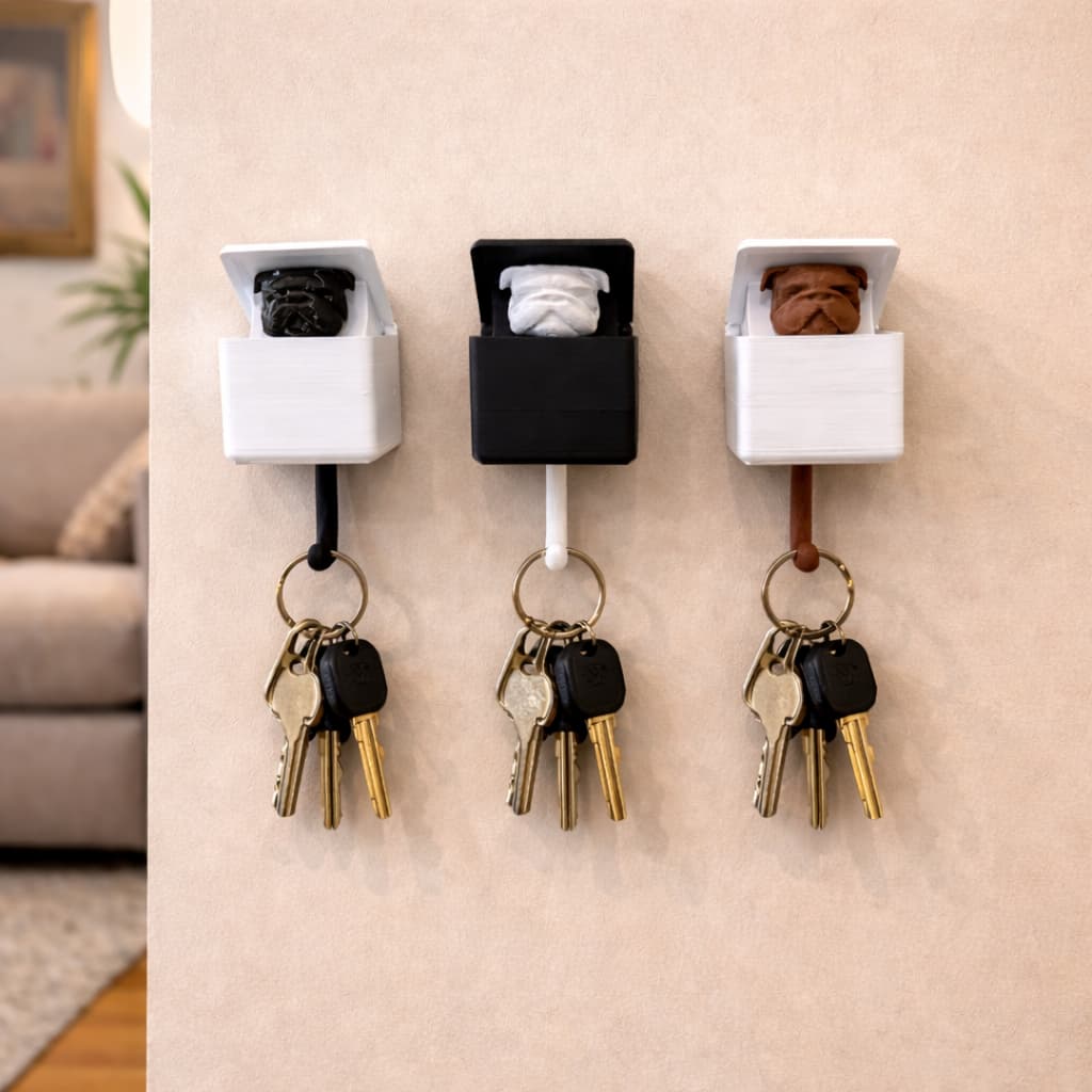 Porta-Chaves Esconde-Esconde Cachorro | Gancho Adesivo Parede Sem Furo | Decoração Divertida Monte sua Coleção .