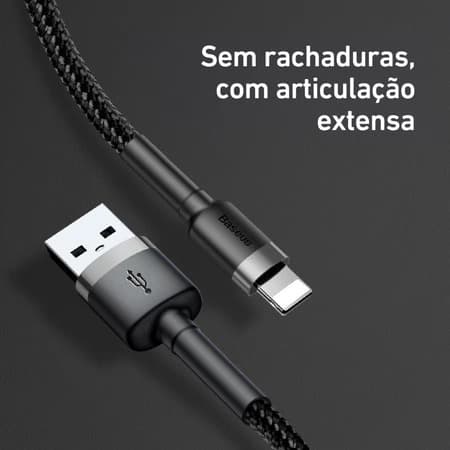 Cabo Usb Lightning Baseus Original Resistente  iPhone 14 13 12 11 X 1 metro