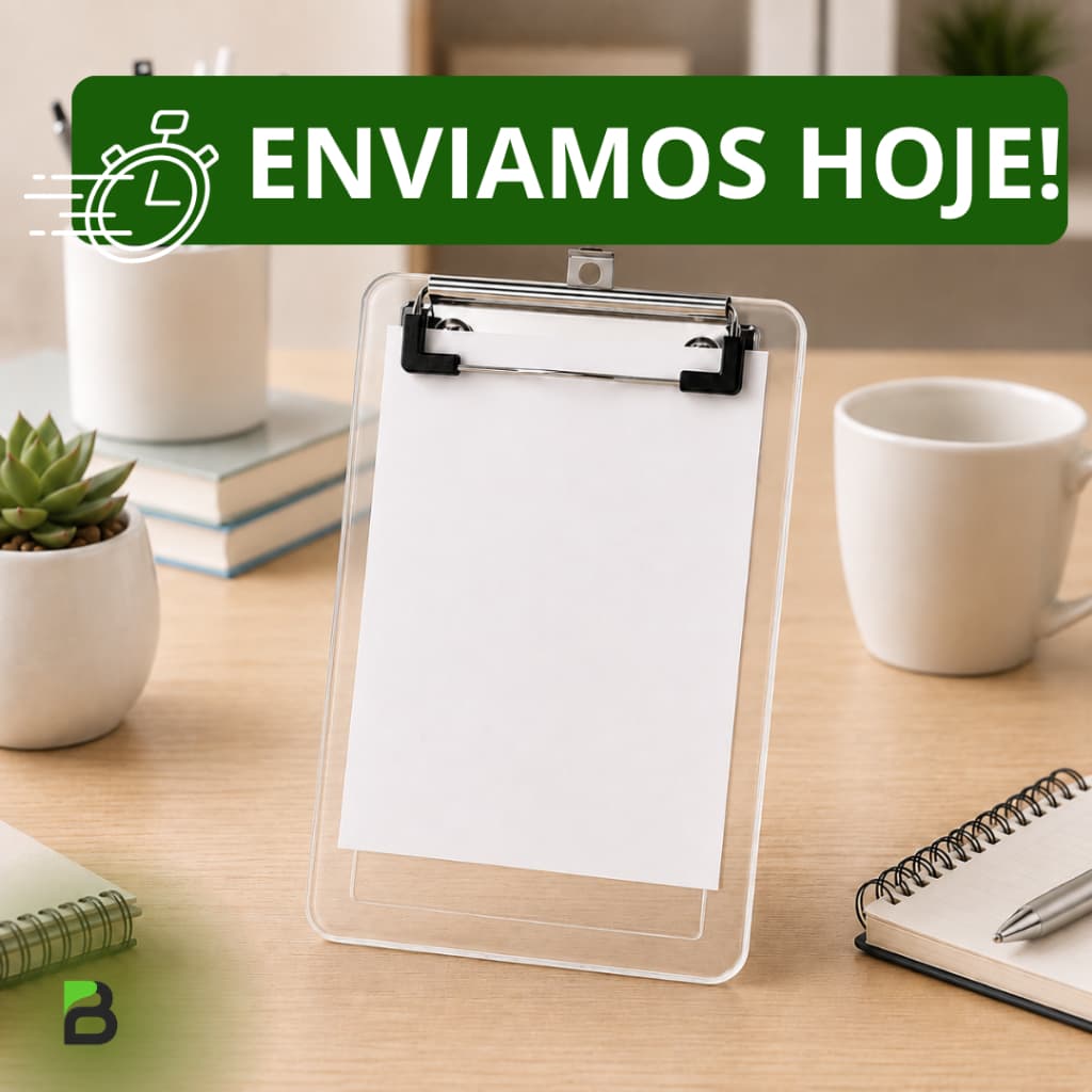 Mini Prancheta Slip Transparente 12x18,5cm com Prendedor Metálico Wire Clip A6 Acrimet Cor Cristal 155