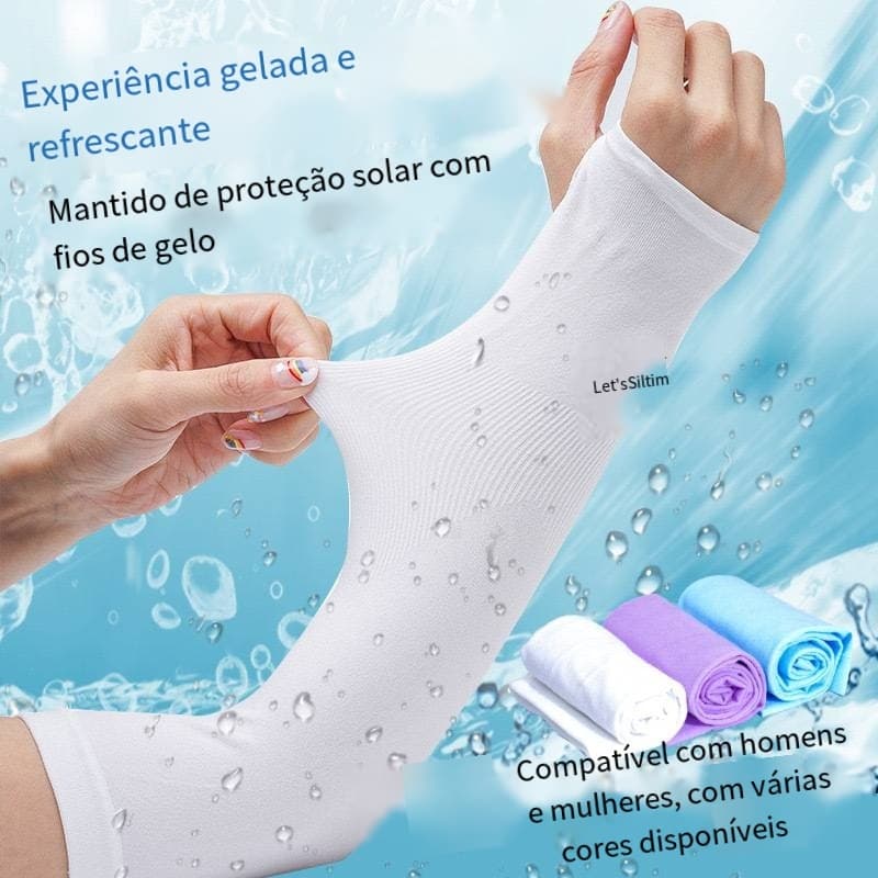 Manguito com Dedo UV50+ Unissex – Proteção Solar Térmica para Academia, Corrida, Ciclismo e Fitness
