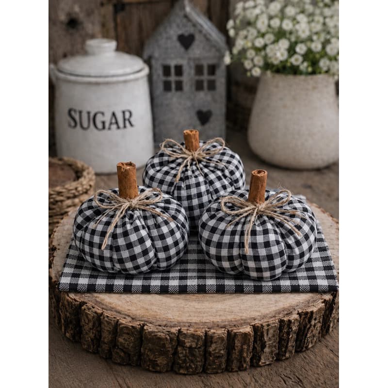 KIT 3 ABÓBORAS XADREZ DECORACAO FARMHOUSE DECORAÇÃO RÚSTICA