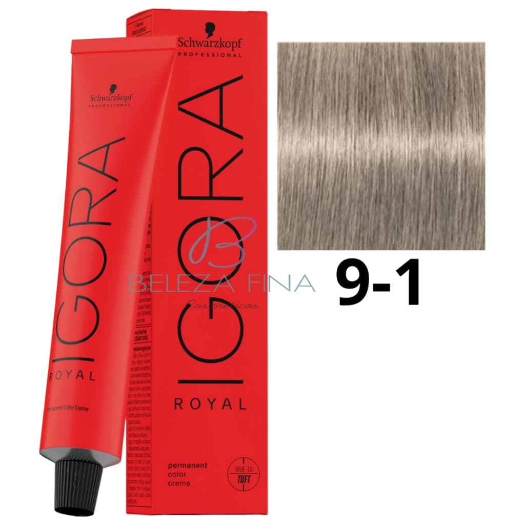 Coloração Schwarzkopf Igora Royal Tintura 9-1 60g LOURO EXTRA CLARO CINZA