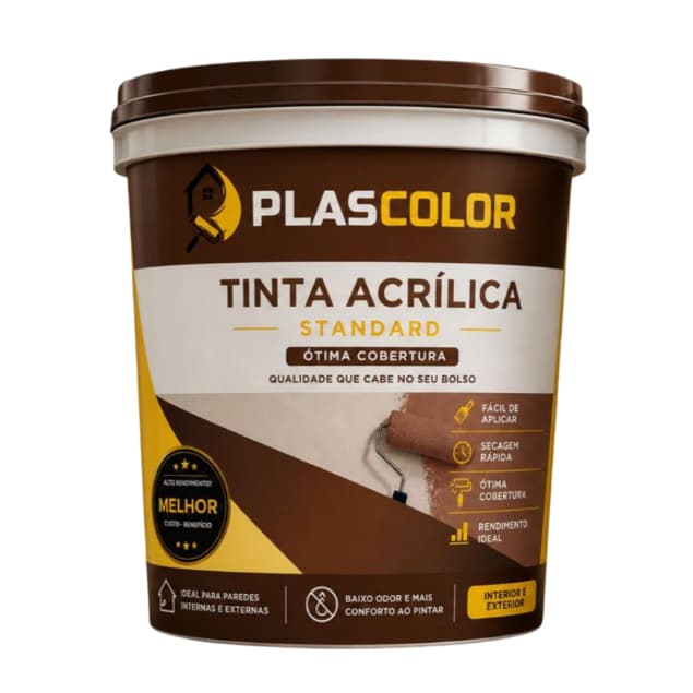 Tinta Acrílica Balde Economica Parede 16lts - Plascolor