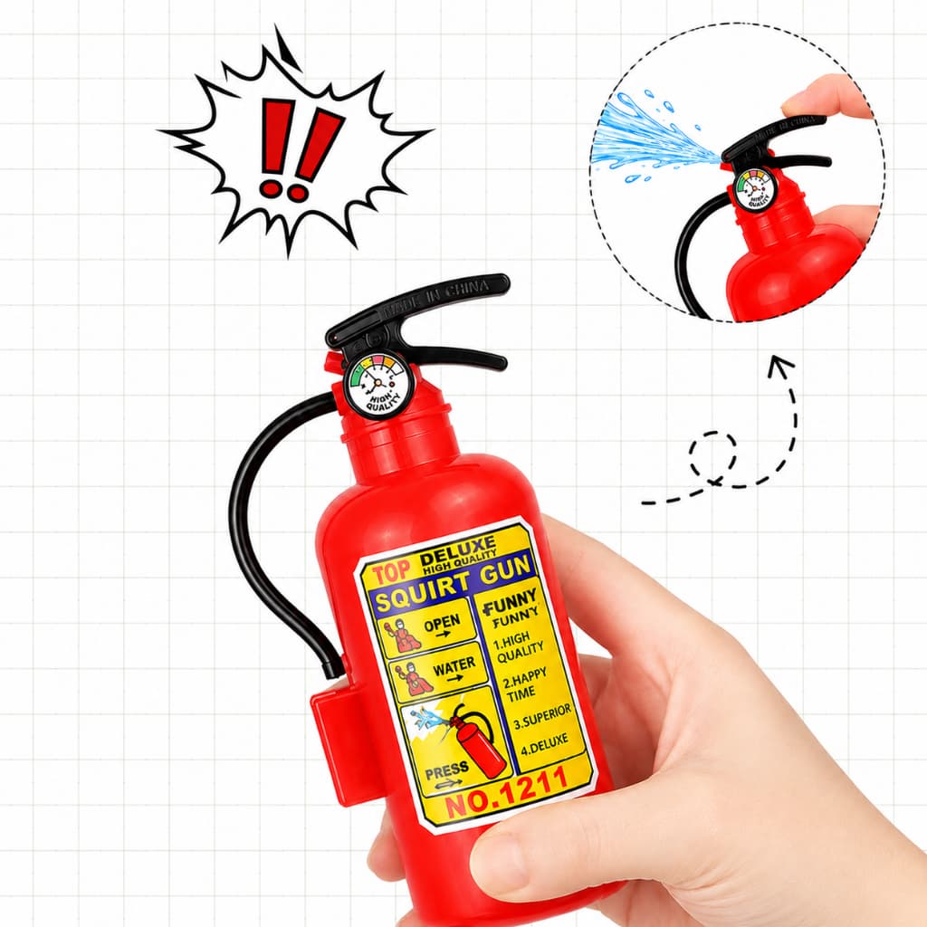 Mini Extintor D’Água com Super Jato de Água 10cm Brinquedo Criativo para pegadinha