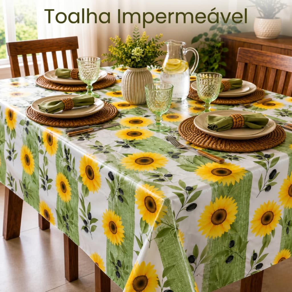 Toalha de Mesa Plástico Térmica Impermeável PVC Prática Resistente Fácil de Limpar 4 6 8 Lugares