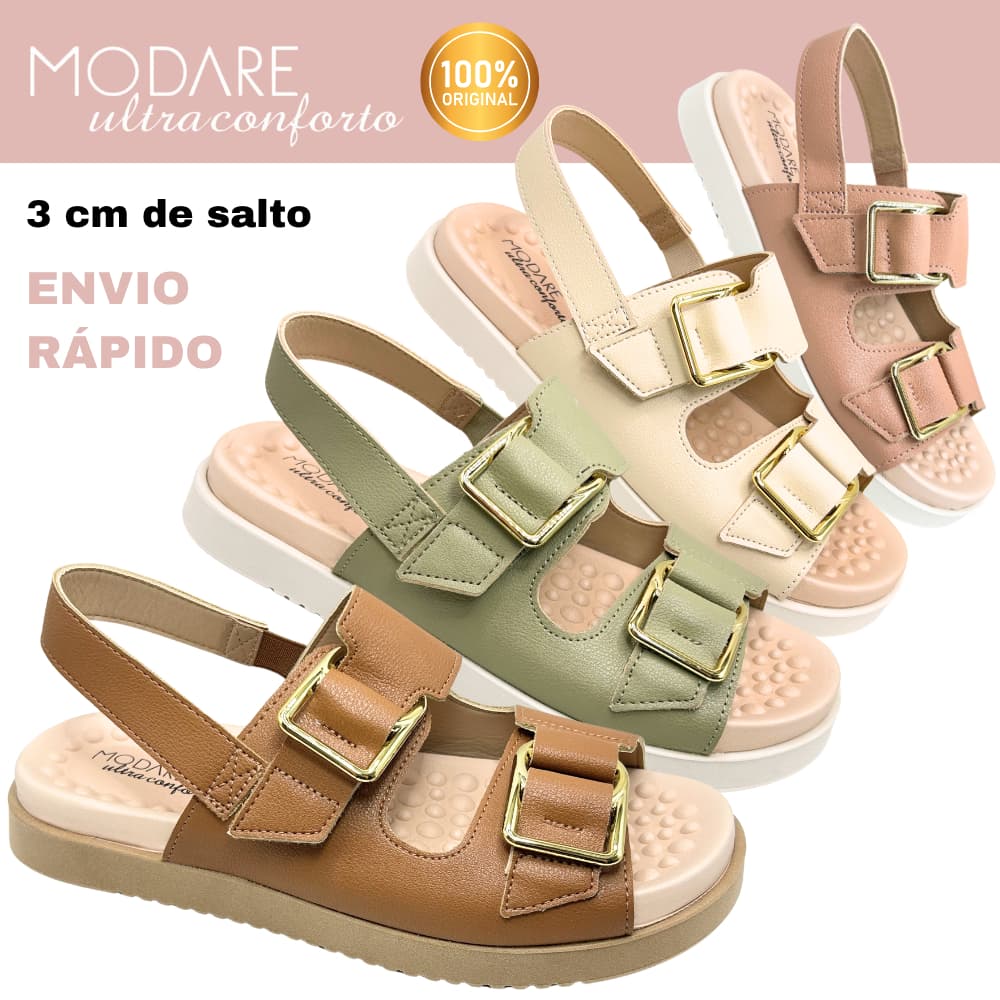 Sandália Modare 7178.121 3cm Feminina Plataforma Com Fivela Tendência Papete Buckle