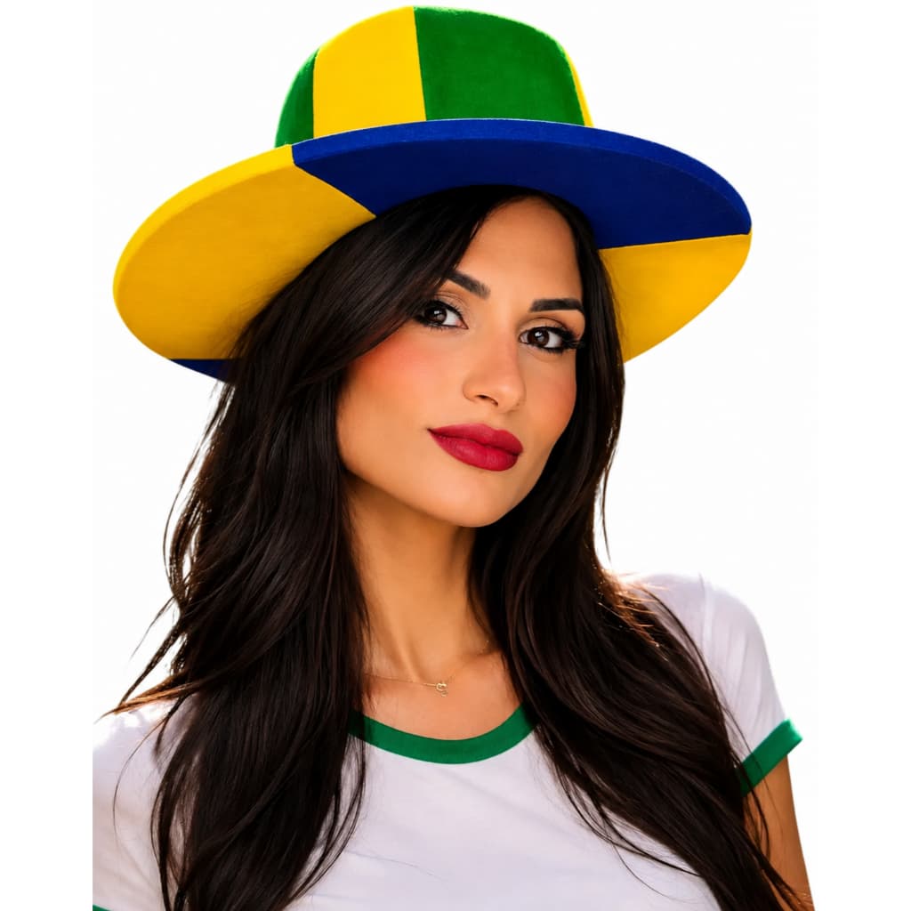 Chapéu Cartola Brasil Verde Amarelo Copa do Mundo Torcedor Futebol