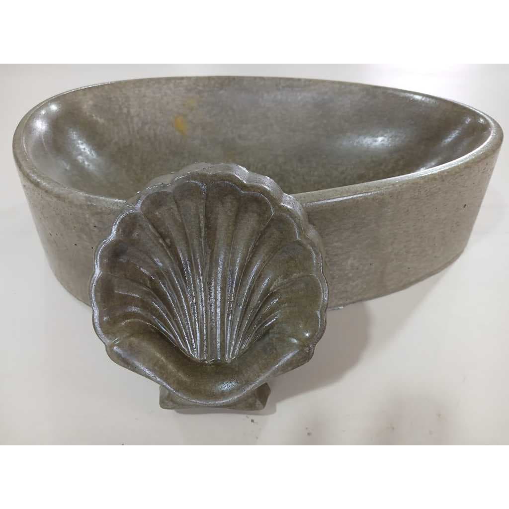 Cuba de concreto + saboneteira artesanal para banheiro lavabo áreas externas sustentável
