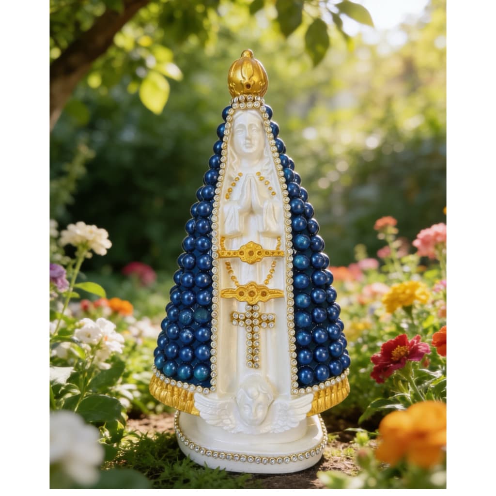 Nossa Senhora Aparecida 19cm- Com pérolas
