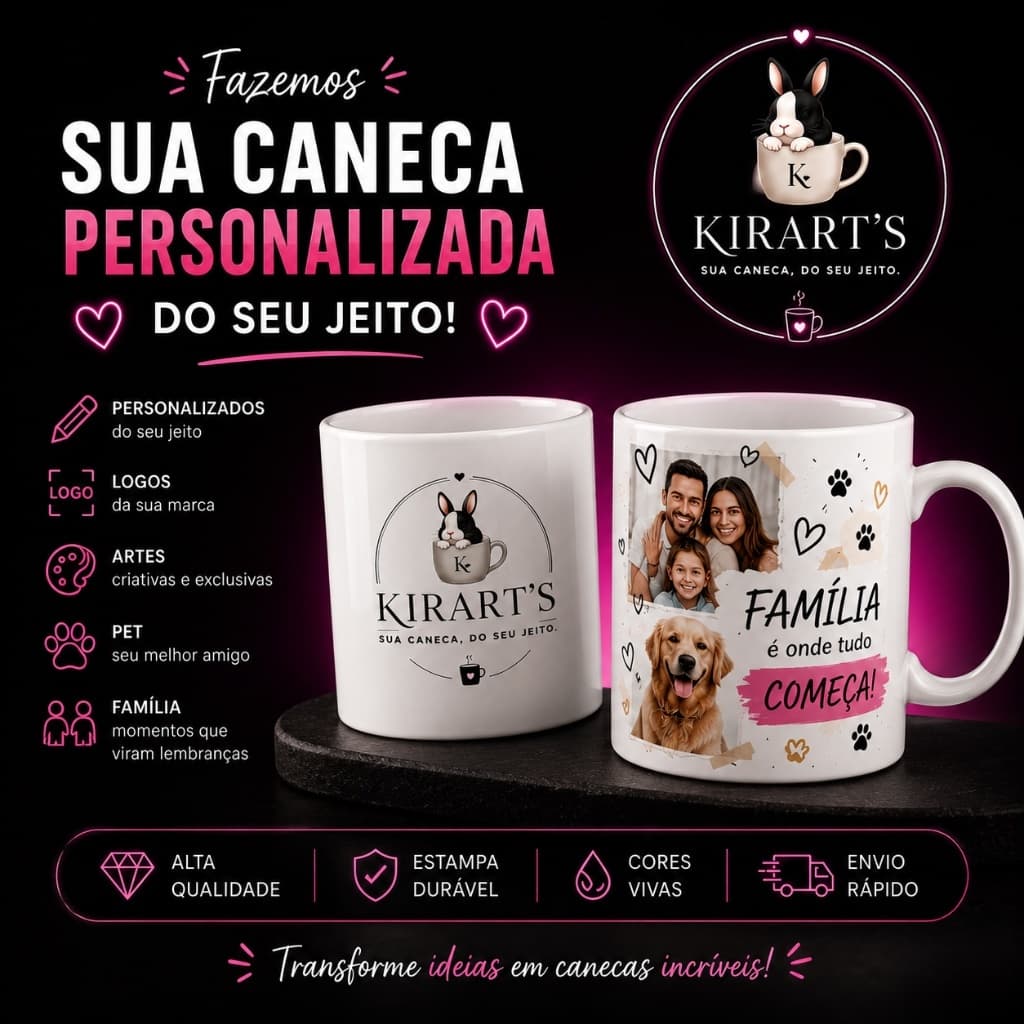 Caneca Personalizada do Seu Jeito  Foto, Frase, Logo ou Pet Alta Qualidade