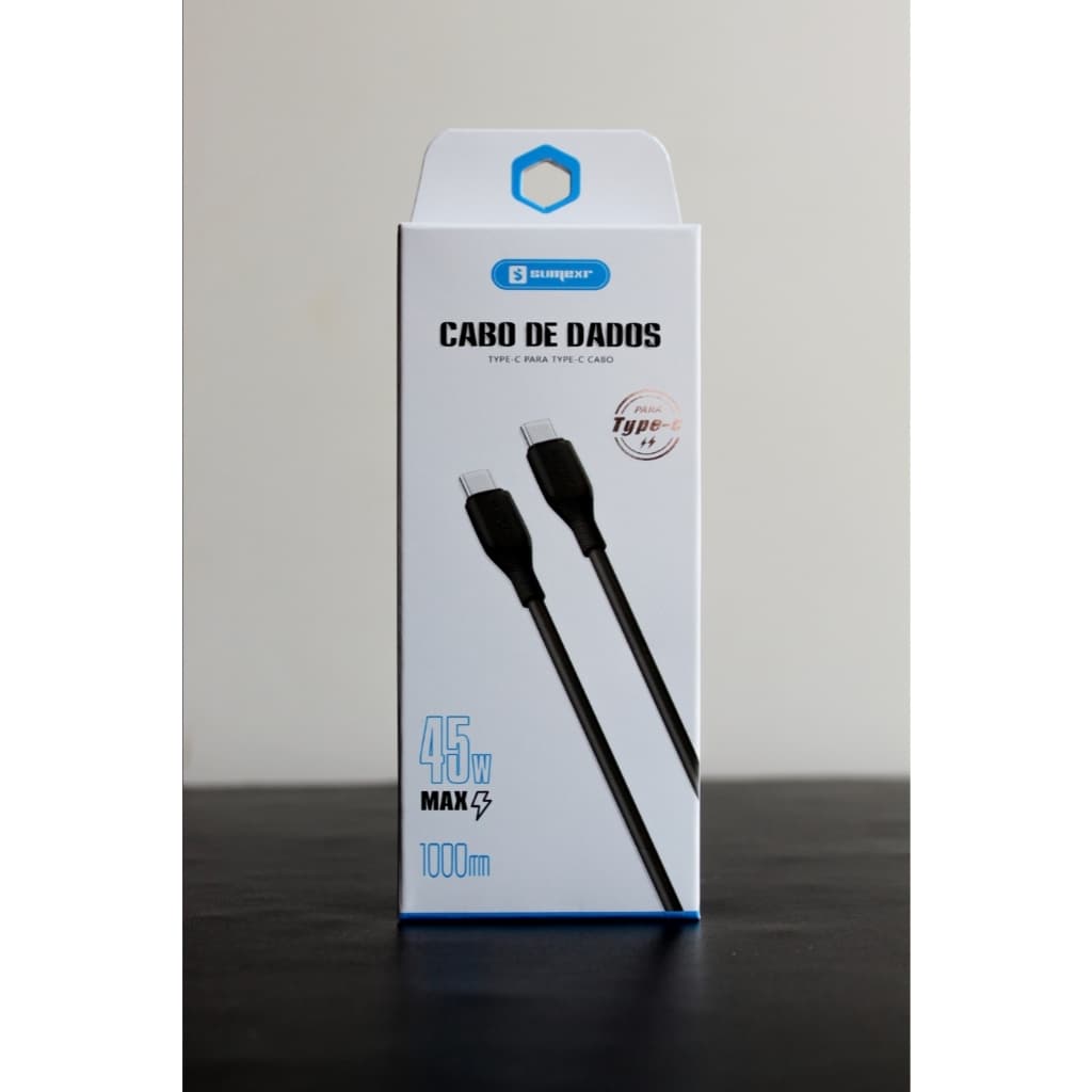 Cabo de Dados e Carregamento Rápido Sumexr 3A a 45W (1m)