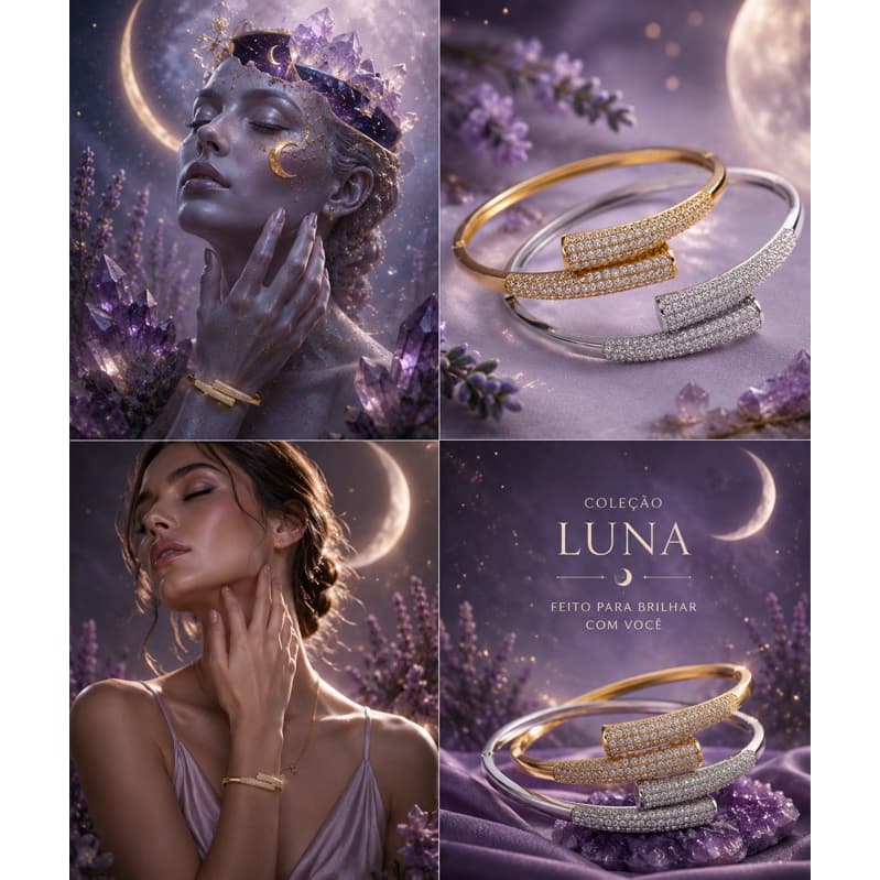 Conjunto Feminino Aço Inoxidável Luxo Pulseiras Bracelete Colar Dourado Antialérgico Elegante