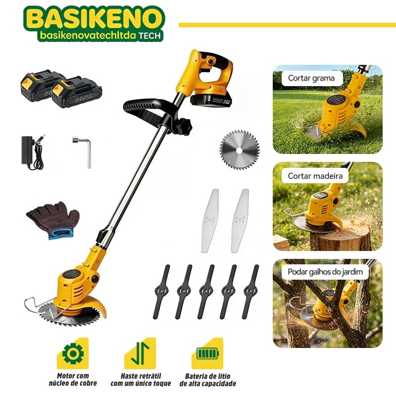 Roçadeira Aparador de Grama Multifuncional 3 em 1 Profissional com Acessórios Ideal para Jardins Sítios e Paisagismo