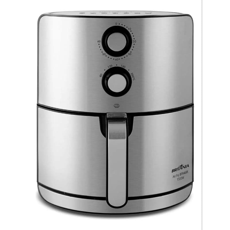 Fritadeira Air Fry Bfr46p2 220V 4,6 Litros1500w Britânia Preto ComAcabamento Inox