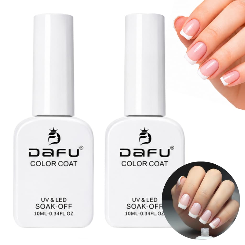 Kit 2 Esmalte em gel Francesinha Dafu 10 ml Branco Renda Seca Cabine Uv/Led Nail Design Manicure 2 und