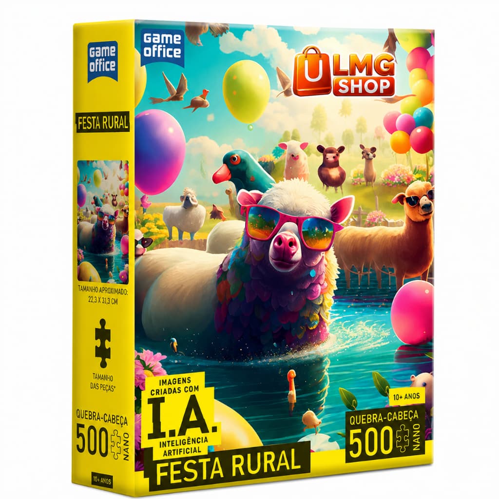 Quebra-Cabeça Festa Rural 500 Peças Game Office IA Inteligência Artificial Adulto e Infantil +10 Anos - LMG Shop