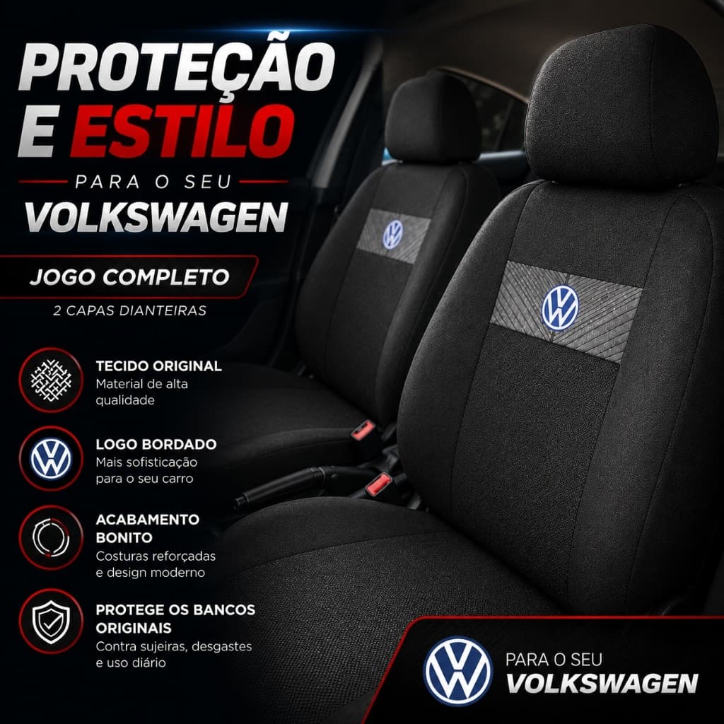 Capa de Banco Tecido Original Grosso Automotivo Carro Gol Polo Saveiro Fox Voyage VW