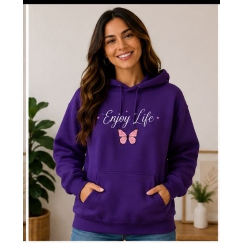 Moletom Feminino Canguru com Capuz Estampa Delicada Borboleta | Confortável e Estiloso