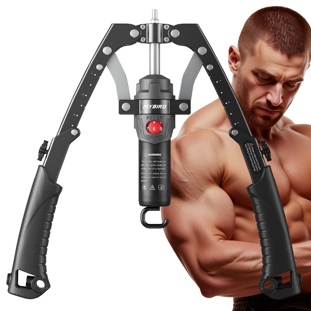 Hand Grip 200kg 2 em 1 Expansor de Peito Hidráulico 15 Níveis Portátil com Roda Abdominal Treino Core Braços em Casa