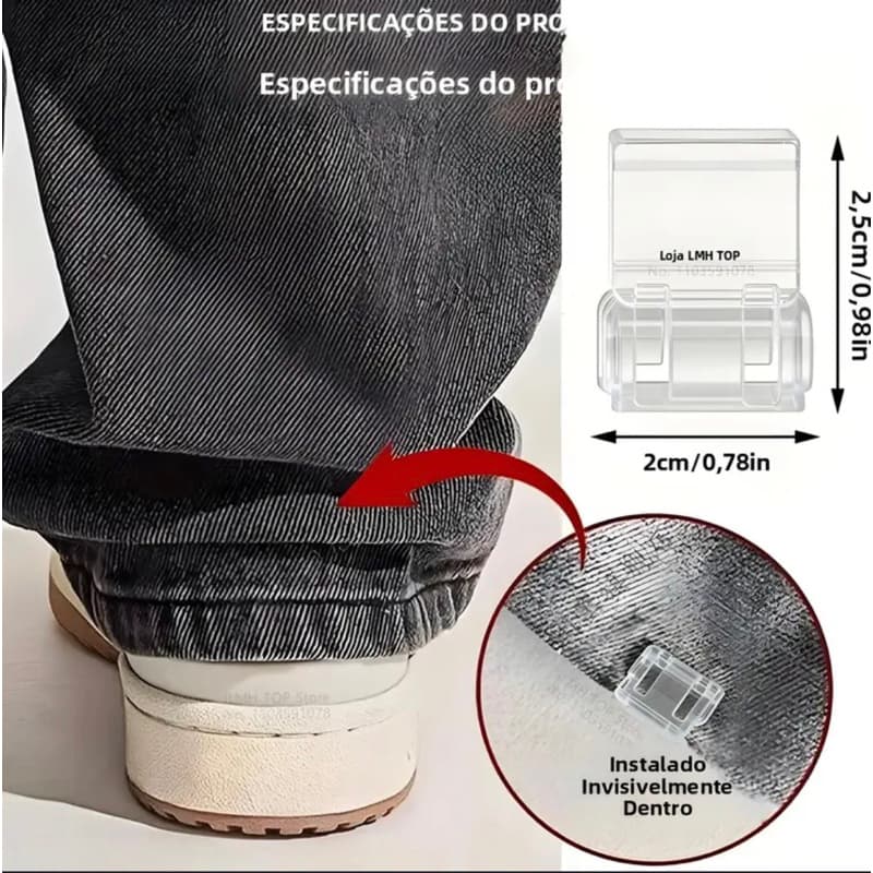 kit clipe encurtamento de calça barra sobrando longa