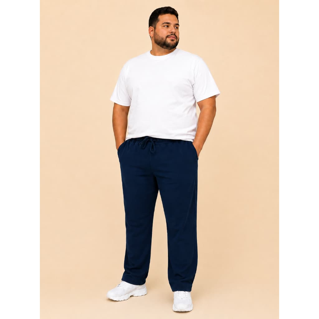 Calça Azul Marinho Masculina Com Bolsos Com Cordão Plus Size 48 ao 54