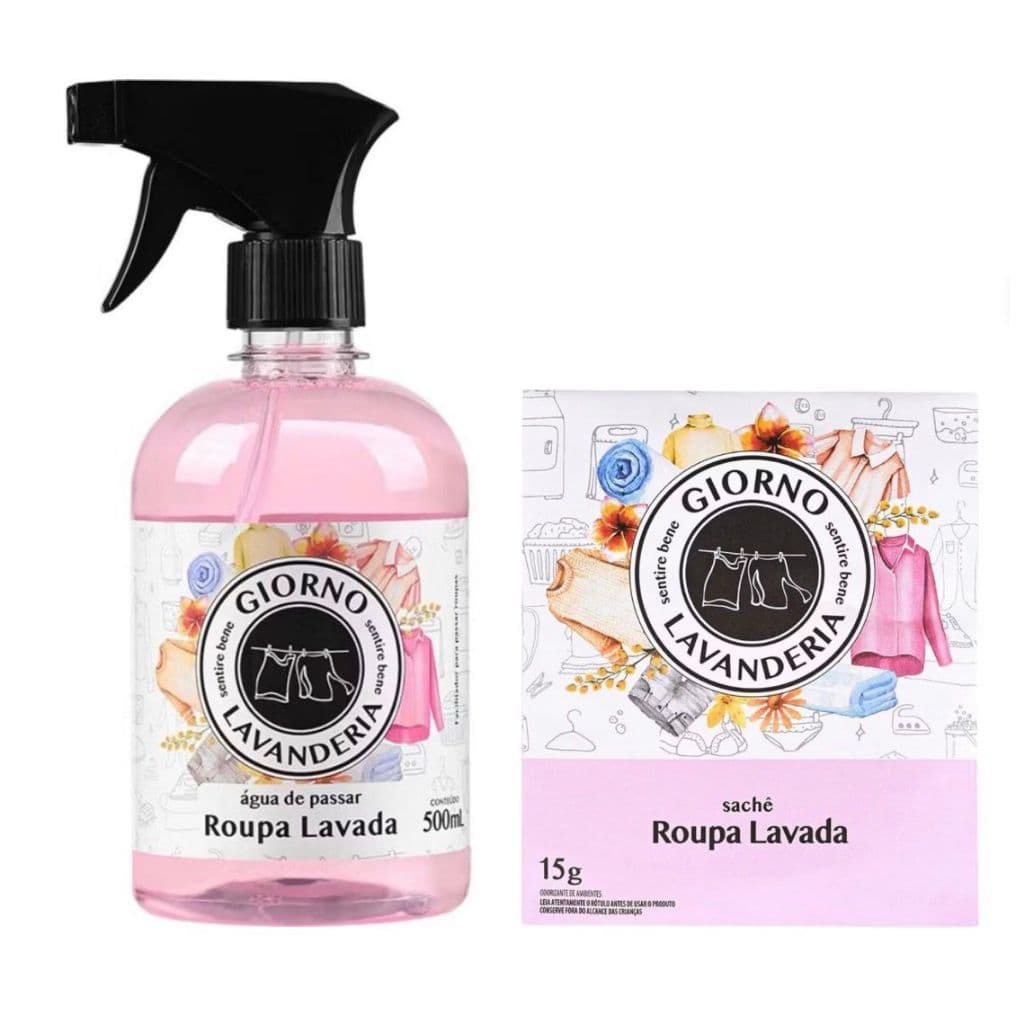 Kit Roupa Lavada Giorno Água de Passar + Sachê Perfumado | Roupas e Guarda-Roupas