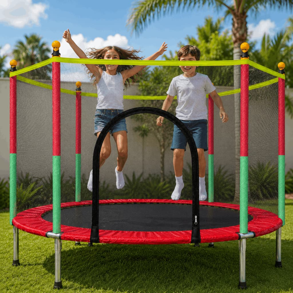 Cama Elástica Pula Pula Trampolim Infantil Reforçada Rede de Proteção 1.8M Suporta 150Kg Snel Home