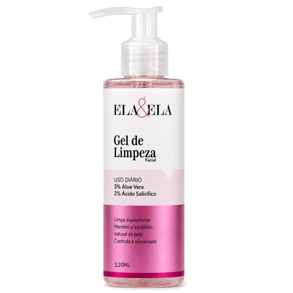 Gel de Limpeza Facial Ela&Ela 5% Aloe Vera + 2% Ácido Salicílico | Anti-Oleosidade