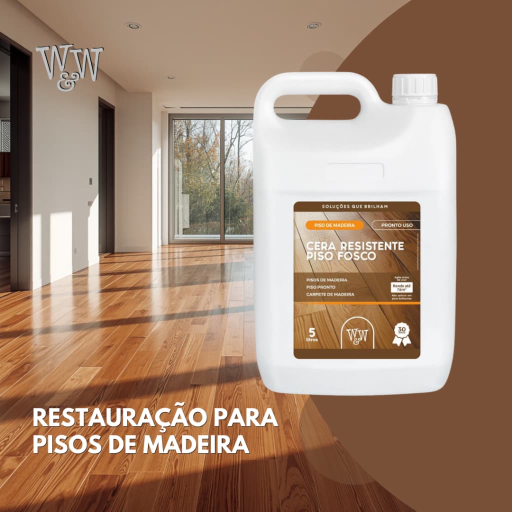 Cera Resistente Piso De Madeira Fosca 5l W&w