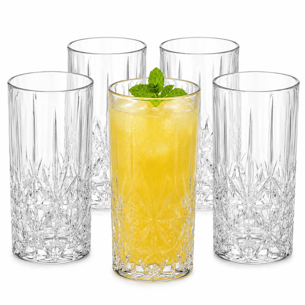 Jogo de Copos Alto (14,6cm) Adhara 360ml 6 Peças Vidro Transparente Água, Suco, Refrigerante