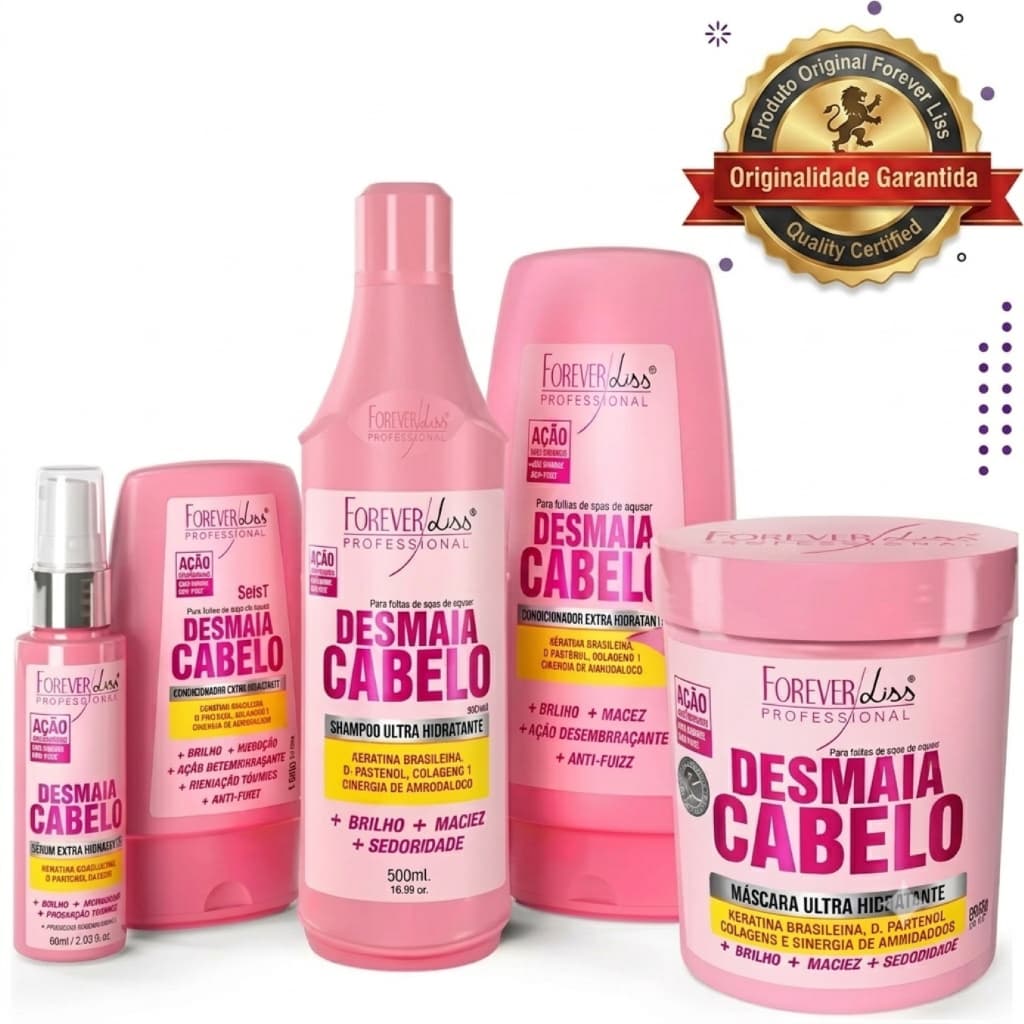 Kit Desmaia Cabelo Completo Profissional Forever Liss - Shampoo 500ml + Máscara 950g