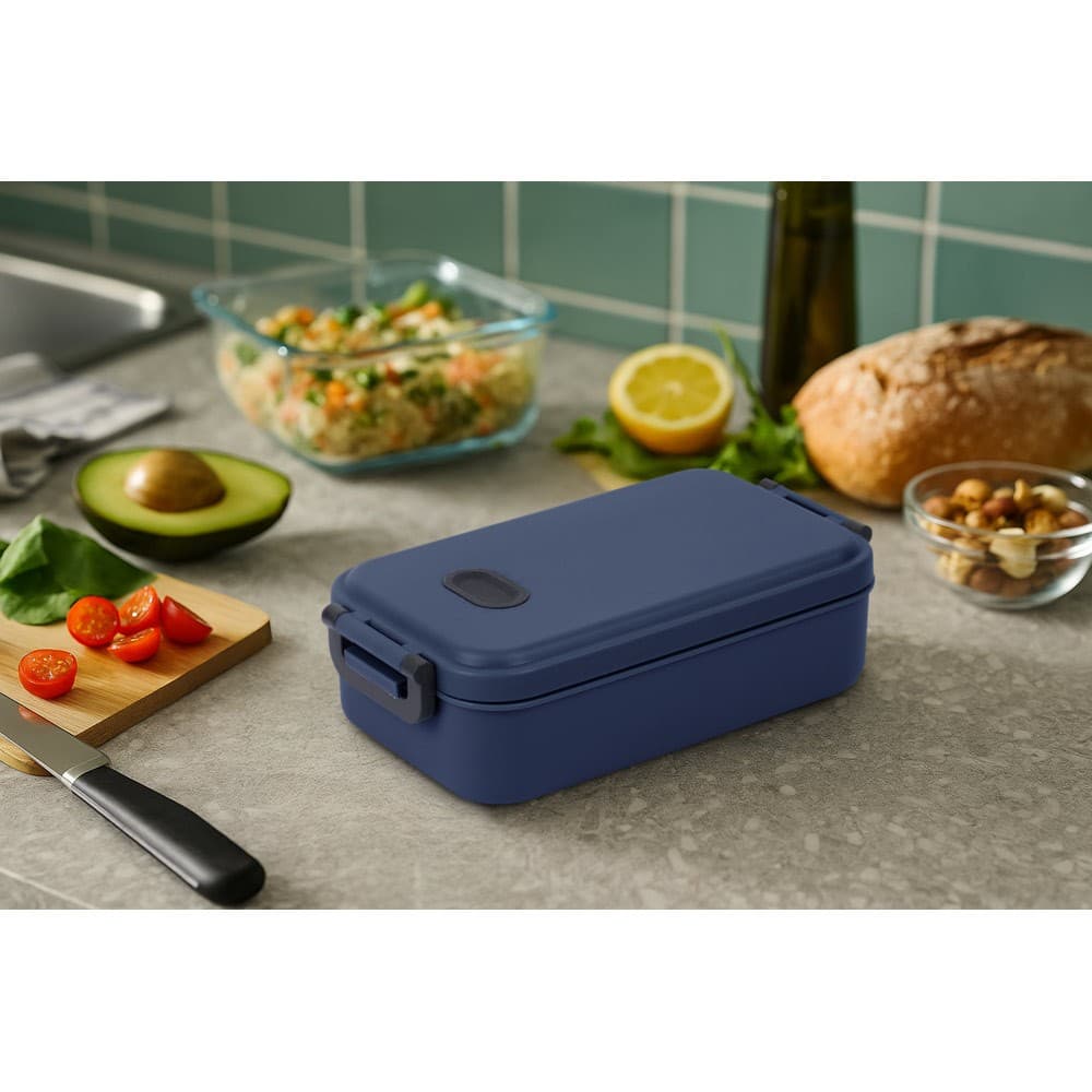 Marmita Hermética 900ml Azul Verde & Preto Tampa Com Trava Almoço Armazenar Alimentos