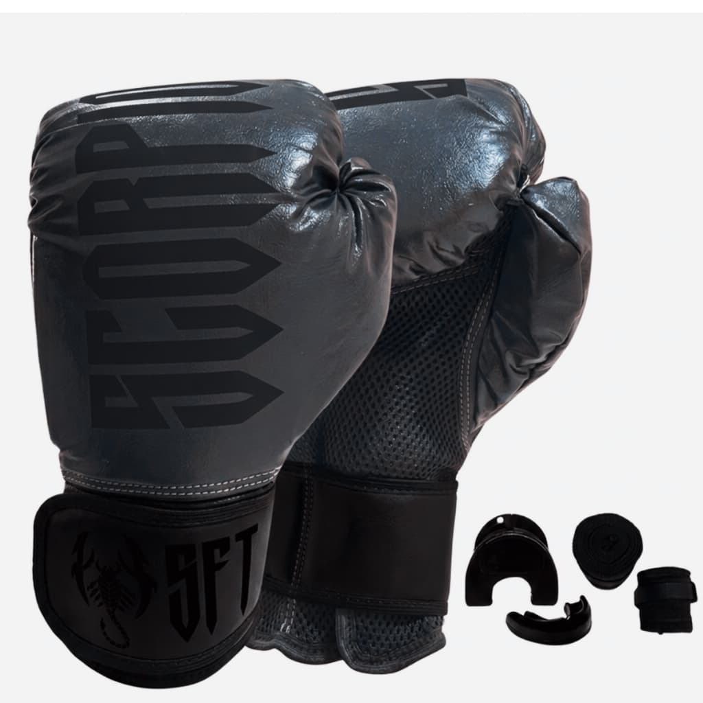 Luvas Muay Thai Boxe Kickboxing Sparring Scorpions + Band+ Bucal+Sacola