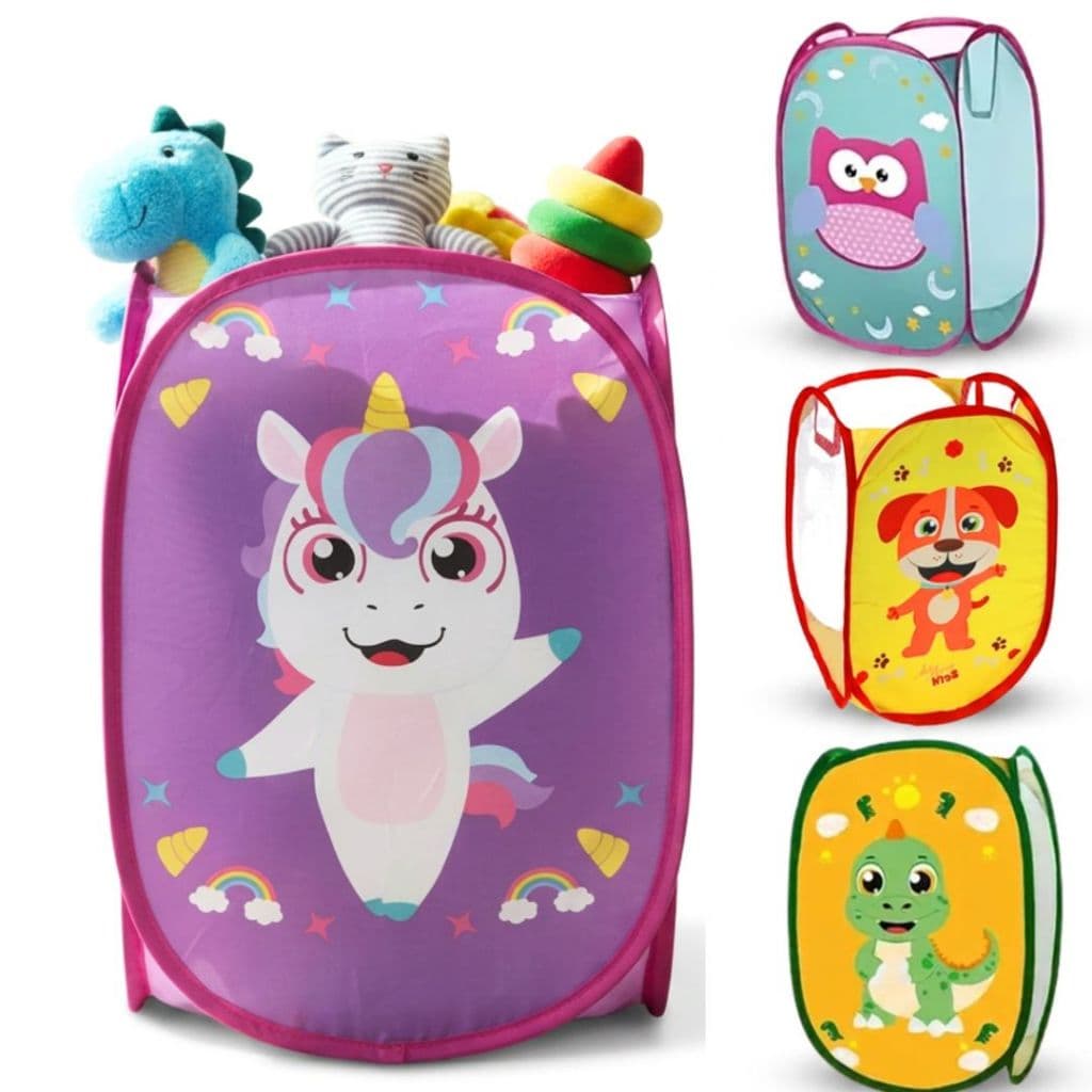 Cesto Multiuso Infantil Para Roupas Brinquedos Cesto Lindo Organizador Telado Porta Treco Dobrável