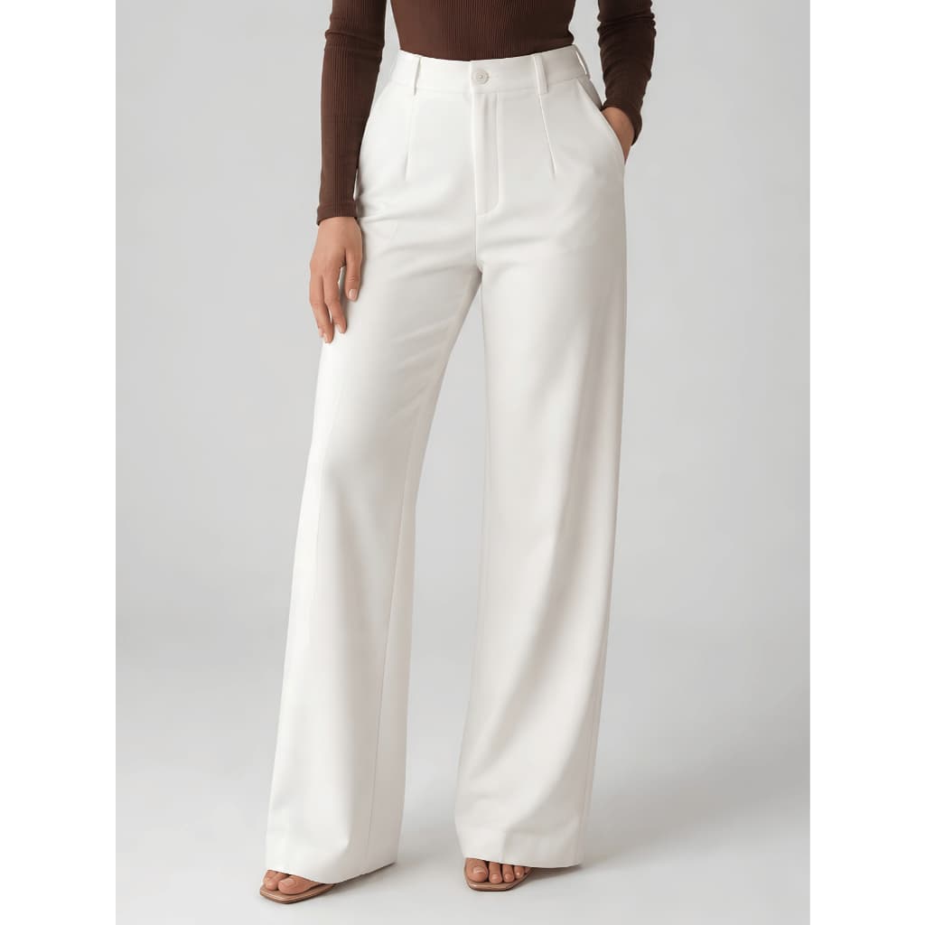 Calça Alfaiataria Feminina Wide Leg Social Cintura Alta Pantalona Elegante Executiva Escritório Trabalho Premium