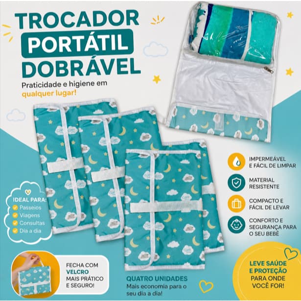 Kit com 5 trocadores de bebê portátil para o seu Bebê conforto