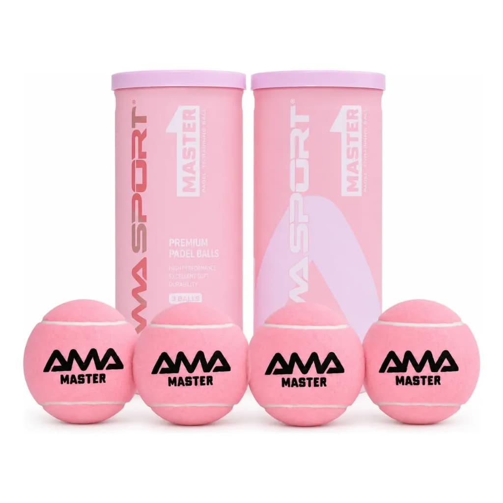 04un Bola De Padel Amasport Master Pink 2 Tubo Pressurizado Pink