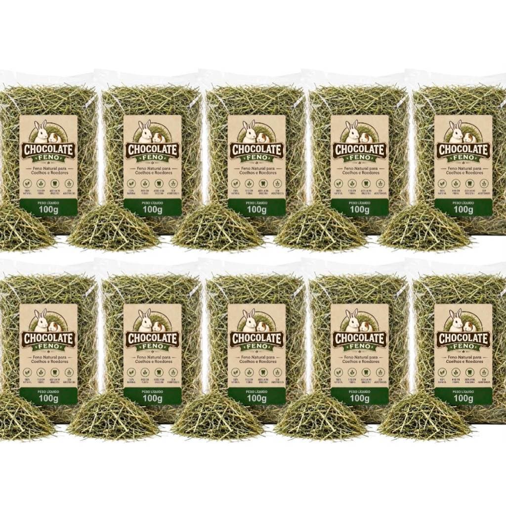 Kit Diário 10 Pactes 100G Fibra Alimentar Feno Premium 02 Pactes 100G Feno