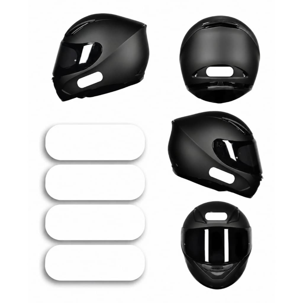 Kit 4 Adesivos Refletivos para Capacete de Moto - Bicicleta - Patinetes e scooters - Segurança e Visibilidade Noturna