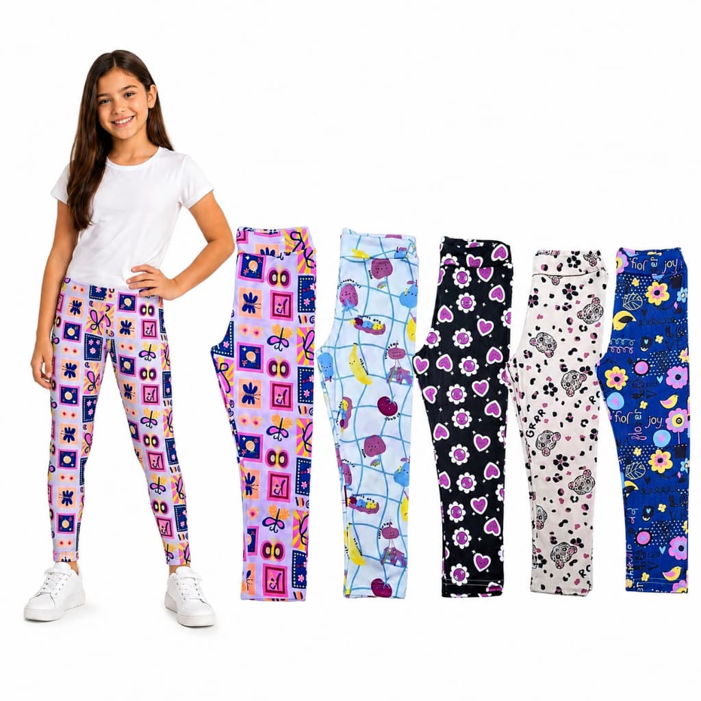 Kit com 5 Legging meia estação do 2 ao 14 Menina