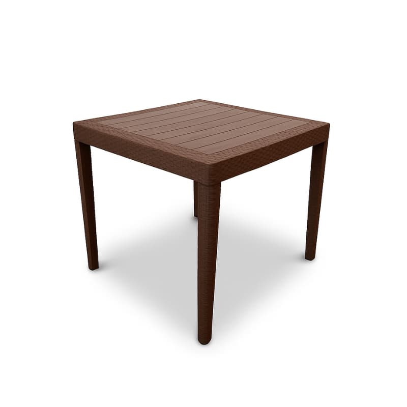 Mesa Desmontável Quadrada Rattan Sintético Polipropileno Jardim Varanda Área Gourmet Piscina Lazer